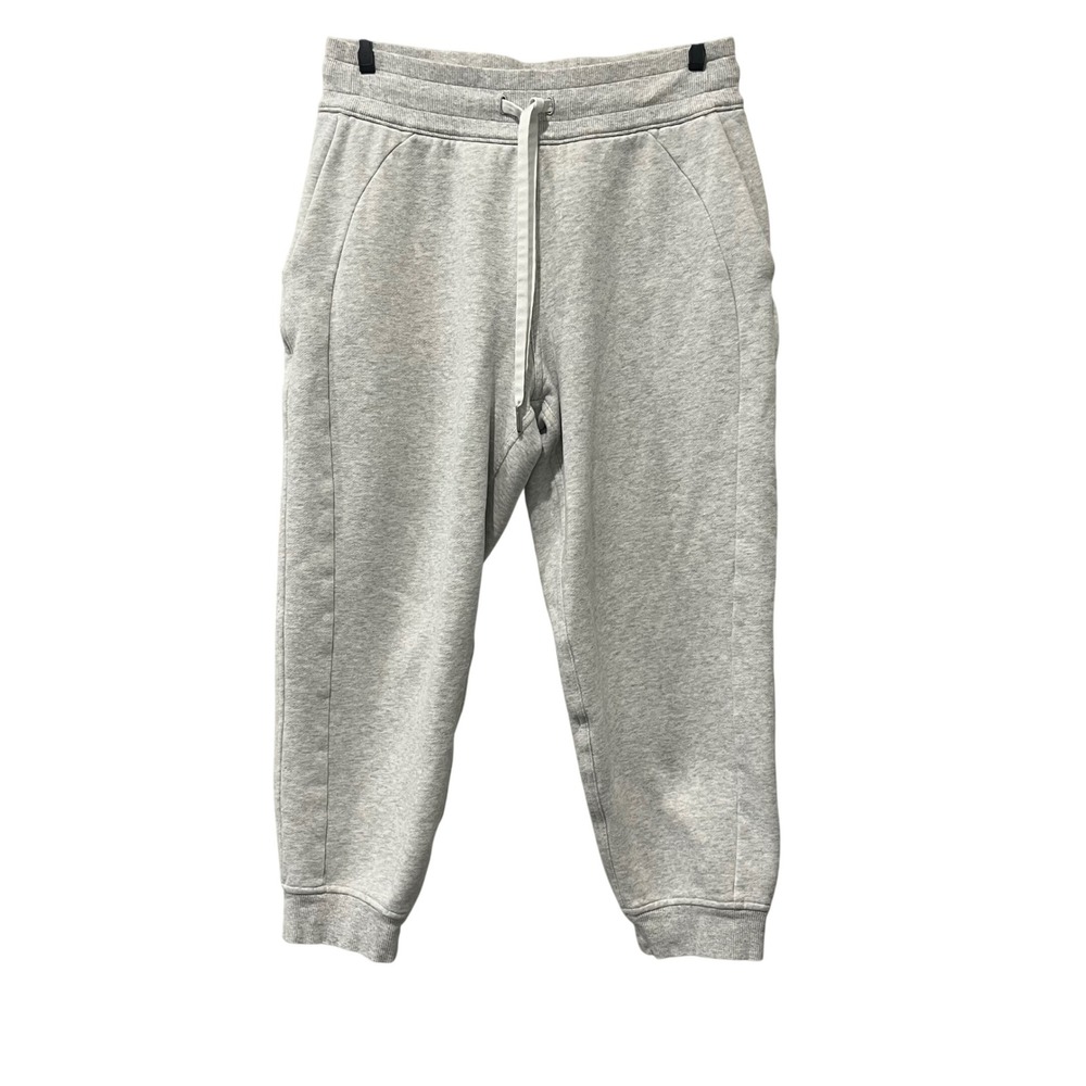 Lululemon Scuba High-Rise Crop Jogger Women 6 Grey Heathered Fleece Athleisure